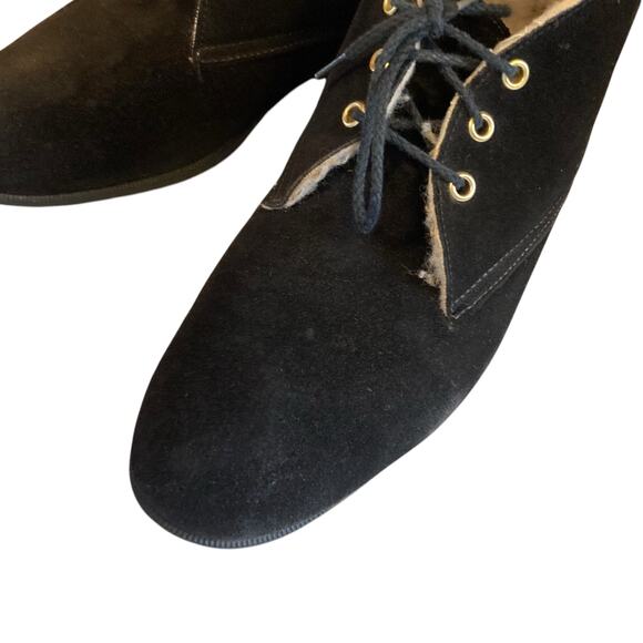 Vintage Outdorables Black Suede Fleece Lined Goth Boho Chukka Ankle Boot Size 8 - Picture 12 of 16